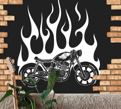 Papier peint mural effet texture Vélo de feu