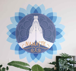 Sticker Mural Fleur Phrase de namaste fleur de lotus precio