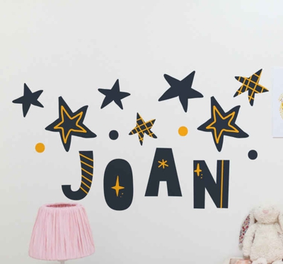 Sticker Mural Conte pour enfant Nom d'étoiles nordiques personnal