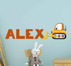 Autocollant Personnalisé Bagger et nom personnalisé enfants en oferta
