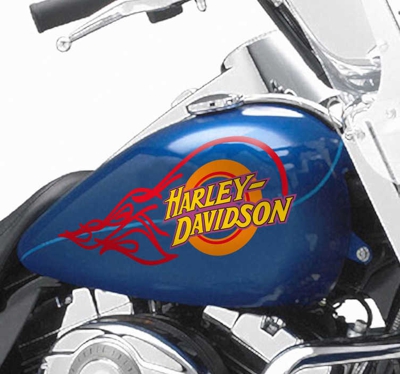Sticker logo Harley Davidson feu