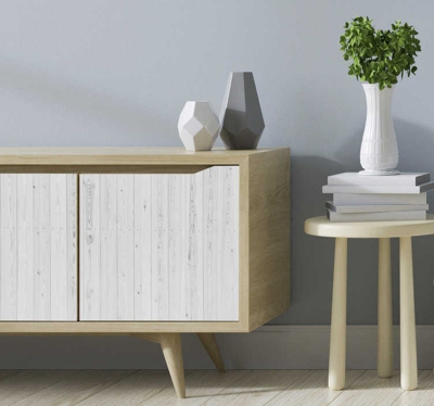 sticker de meubles vintage en bois blanc