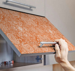 Sticker déco meuble paisley orange en oferta