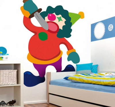 Sticker enfant clown épée cirque