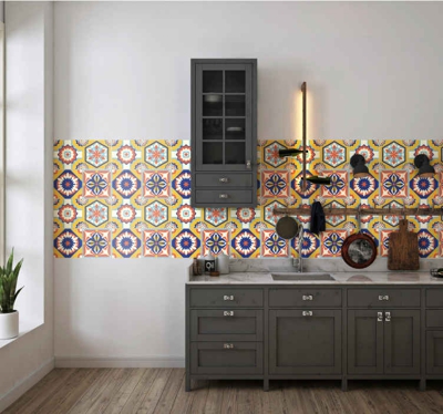 Sticker pour Carrelage Couleurs chaudes