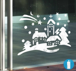 Sticker village neige pochoir precio