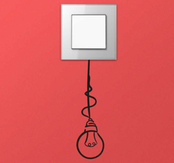 Sticker interrupteur ampoule suspendue en oferta