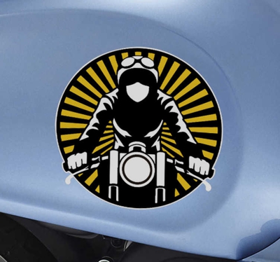 stickers vintage motocycliste