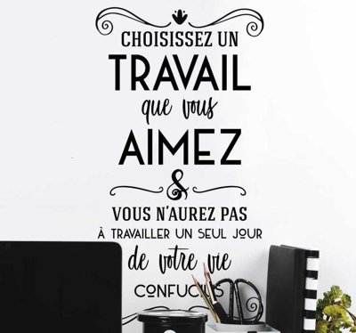 Sticker Motivation Citation de Confucius travail