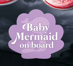 Autocollant Bébé à Bord Adorable bébé sirène à bord monocolore en oferta