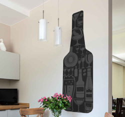 Autocollant Boisson Bouteille de vin avec cocktails precio