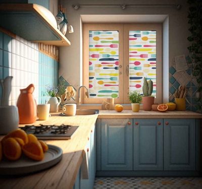 Sticker Maison Couverts de Cuisine en Verre