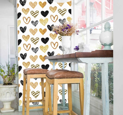 Sticker Maison Coeurs Motif