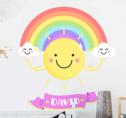 Stickers Chambre Bébé Soleil et arc en ciel personnalisé características