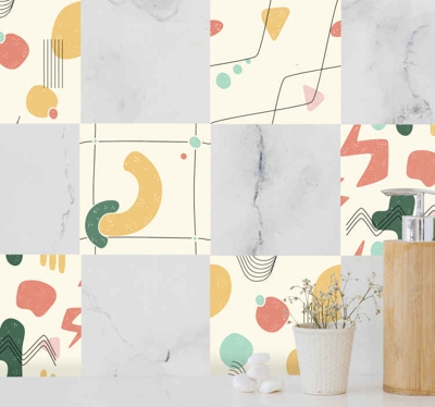 Sticker pour Carrelage Dessins abstraits