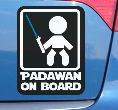 Autocollant Bébé à Bord Padawan à bord