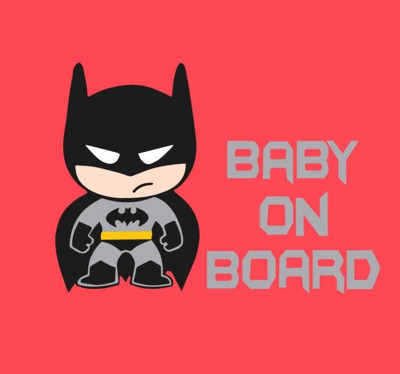 Sticker baby on board batman