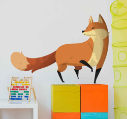 Sticker mural renard géométrique características
