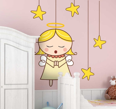 Sticker enfant ange blond