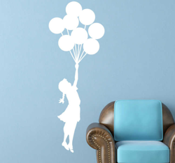 Sticker Banksy fille ballons características