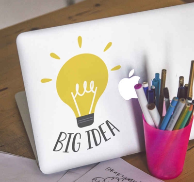 Sticker PC Ampoule grande idée