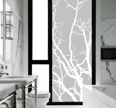 Sticker Salle de Bain Branches de Cristal Arbres