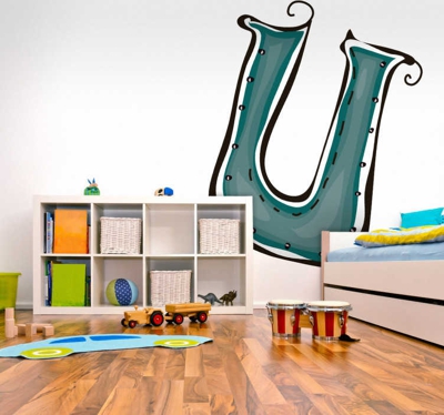 Sticker enfant dessin lettre u