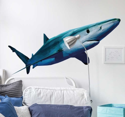 Sticker requin géométrique