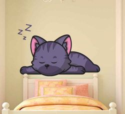 Sticker chat Illustration d'icône de dessin animé mignon chat end características