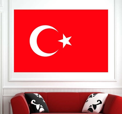 Sticker mural drapeau Turquie