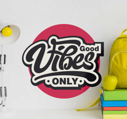 Vibes positives uniquement autocollant de motivation características