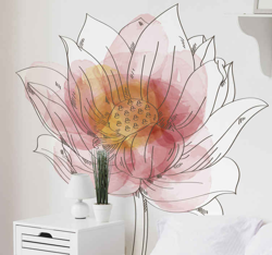 Sticker Mural Fleur Aquarelle de lotus lilly en oferta