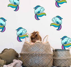 Sticker Chambre Enfant Poisson Néon en oferta