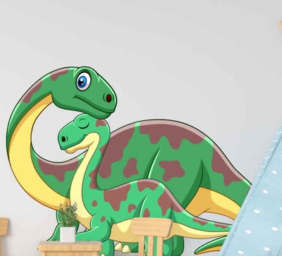 Sticker de Porte Maman dinosaure avec son bébé