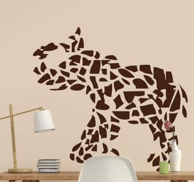 Sticker décoratif éléphant mosaïque