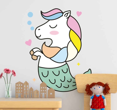 Sticker Mural Licorne sirène