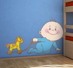 Sticker enfant bébé cheval en oferta