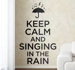 Sticker musique Keep Calm and Singing In The Rain en oferta