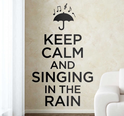 Sticker musique Keep Calm and Singing In The Rain