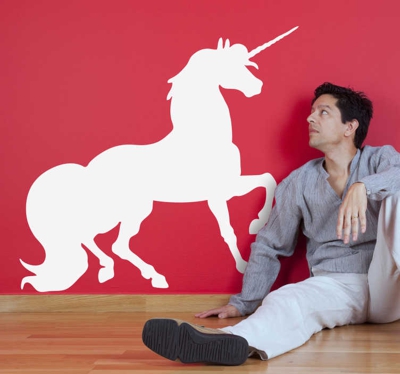 Sticker unicolore licorne
