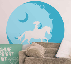 Sticker Mural Personalisé Cheval fille características