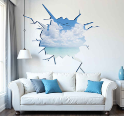 Sticker Trompe l Oeil Trompe l'Oeil Mer et Plage en oferta