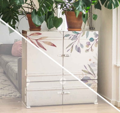 Sticker de meubles vintage floral