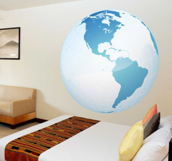 Autocollant mural globe Amérique características