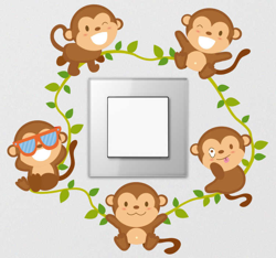 Sticker Chambre Enfant Petits Singes Farceurs precio