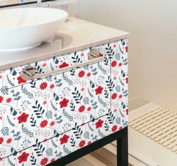 Meubles de salle de bain autocollant fleur características