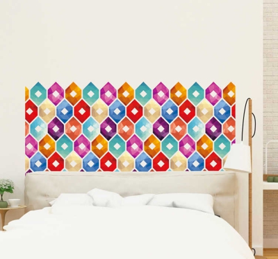 Sticker Mural Hexagones colorés