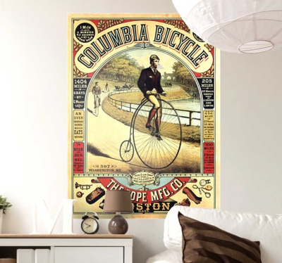 Sticker poster vintage Bicyclette