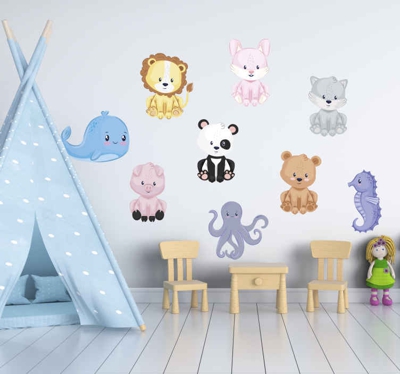 Sticker Animal Ferme Ensemble de beaux et grands animaux