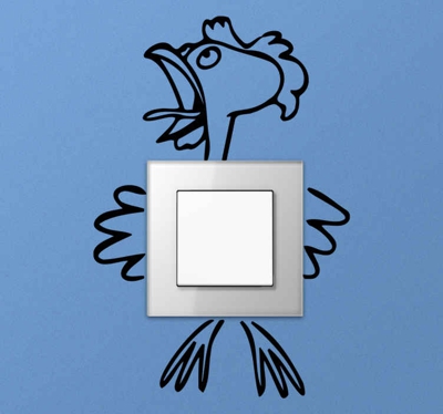 Sticker pour Interrupteur Coq écrasé